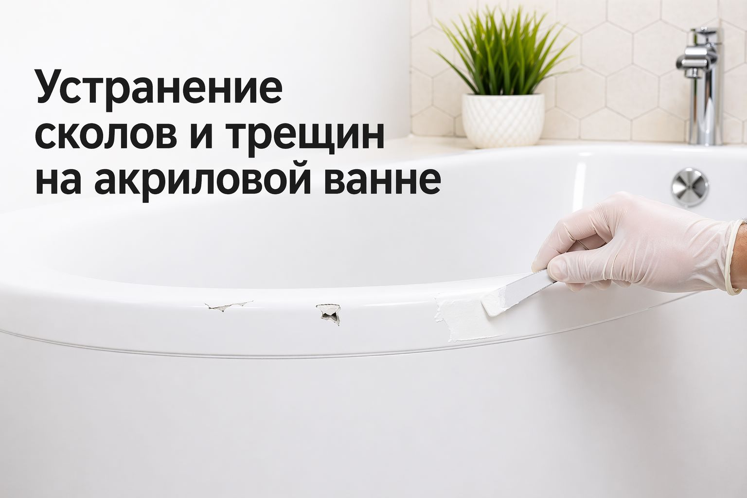 Сколы и трещины на акриловой ванне