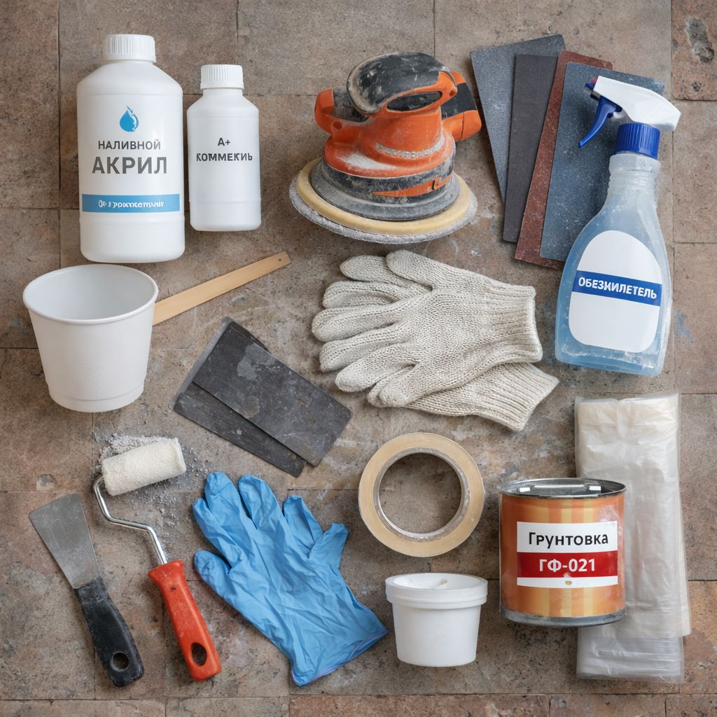 Инструменты для реставрации ванны