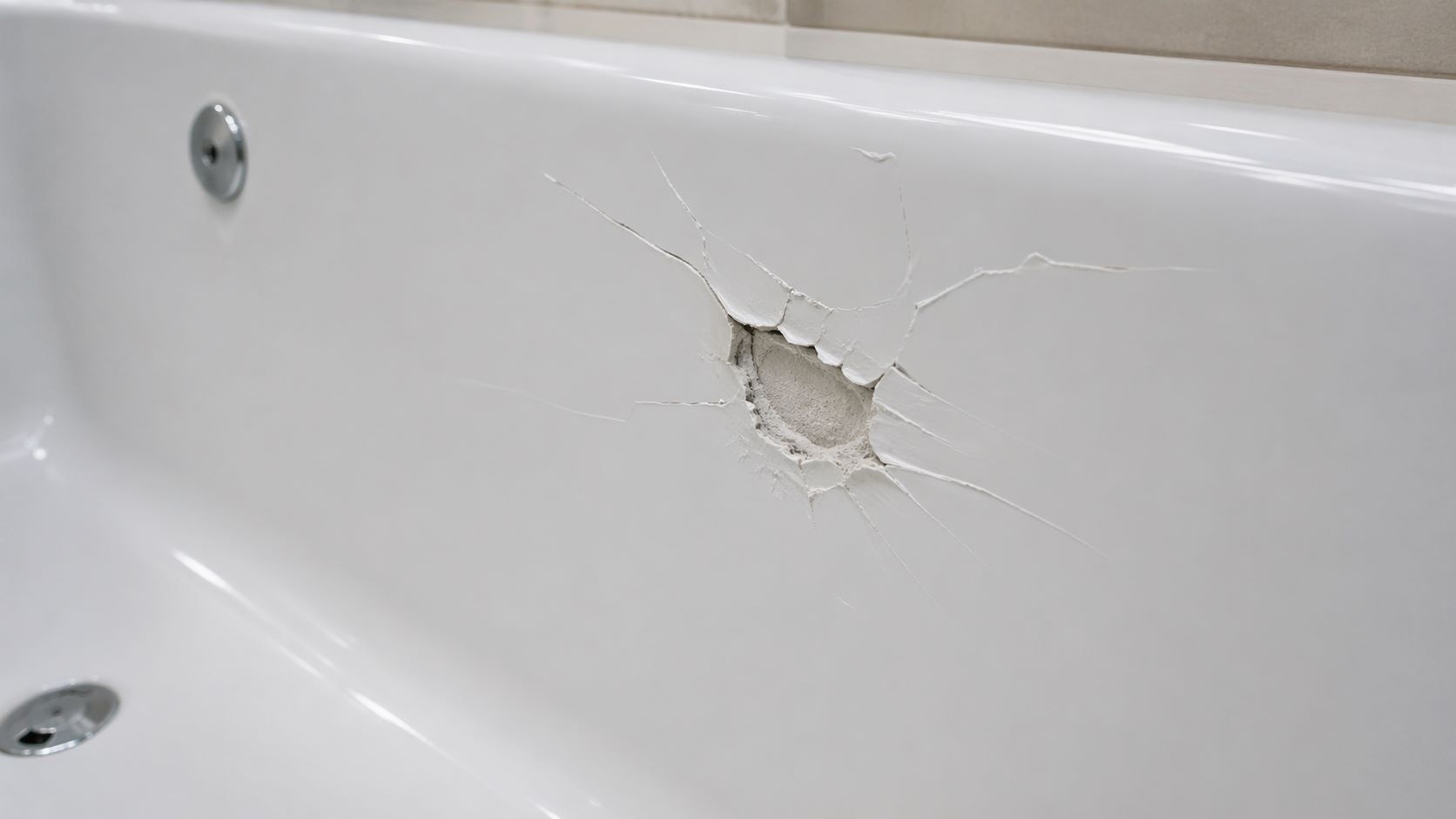 Повреждение акриловой ванны от удара