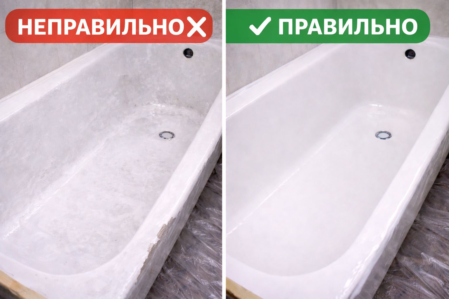 Реставрация акриловой ванны своими руками